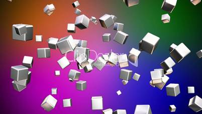 Broadcast Falling Hi-Tech Cubes, Multi Color, Industrial, Loopable, HD