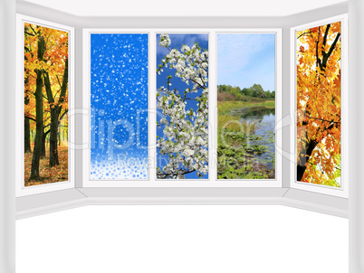 window overlooking the four seasons