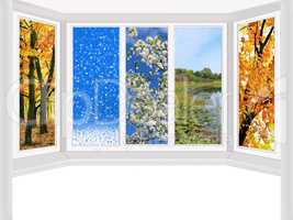 window overlooking the four seasons
