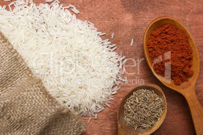 Set of spices for cooking rice