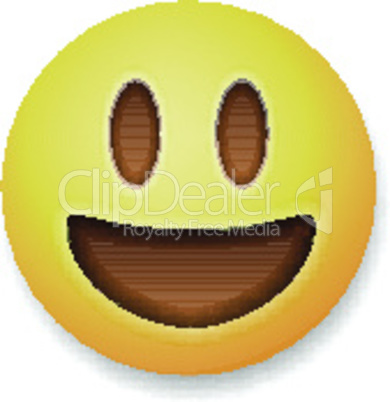 Emoticon laughing, emoji smile symbol, isolated on white background, vector illustration.