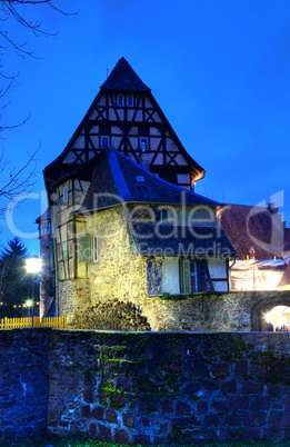 Burg in Michelstadt, abends Burg in Michelstadt, abends