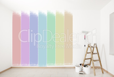 bunte Wand streichen