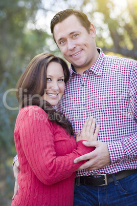 Attractive Caucasian Couple Portrait Outdoors