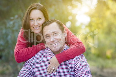 Attractive Caucasian Couple Portrait Outdoors