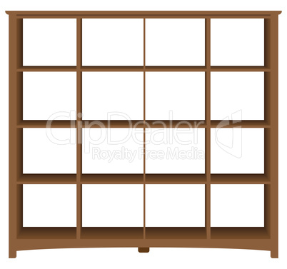 Modern office bookcase with square cells