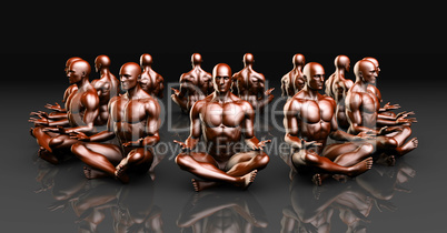 Man Sitting in the Lotus Position in Yoga