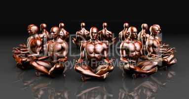 Man Sitting in the Lotus Position in Yoga