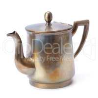old coffee pot isolated on white background