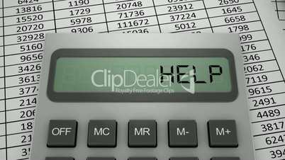Calculator The calculator displays the word  "Help"