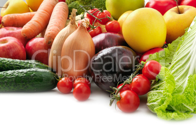 collection fresh fruits and vegetables