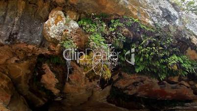 Beautiful veil cascading waterfalls in Campdevanol, Spain