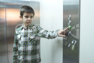 Child in an elevator
