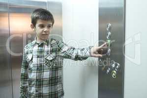 Child in an elevator
