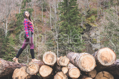 Young woman on woods Young woman on woods