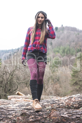 Young woman on woods Young woman on woods