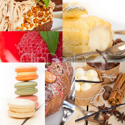 fresh dessert cake collage