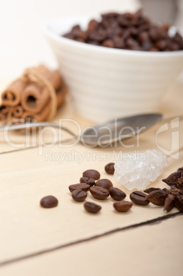 espresso coffee with sugar and spice