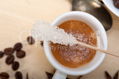 espresso coffee with sugar and spice