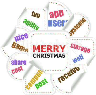 Merry Christmas - unique xmas design element. Great design element for congratulation cards, banners and flyers. Happy new year