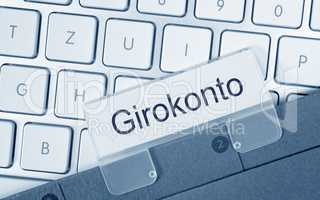 Girokonto Ordner auf Computer Tastatur