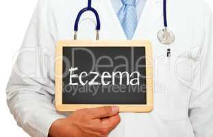 Eczema - Doctor with chalkboard