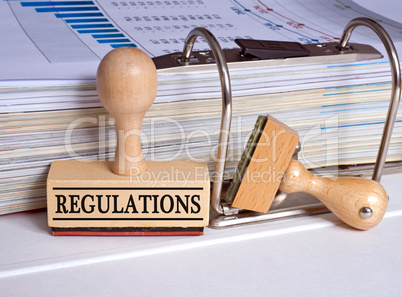 Regulations - rubber stamp in the office