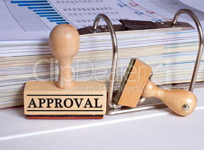 Approval - rubber stamp in the office