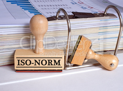 Iso-Norm rubber stamp in the office