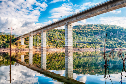 The dam on the lake omodeo