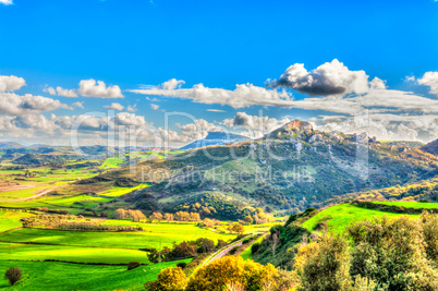 Landscape with mountains and clouds