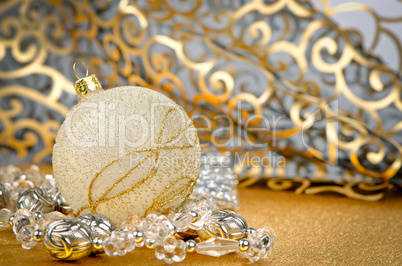 Golden christmas ball