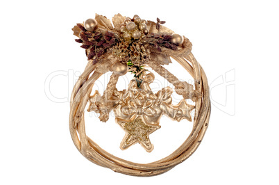 A gold christmas wreath