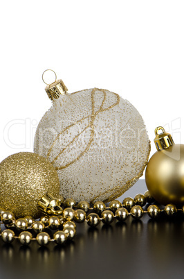 Golden christmas balls