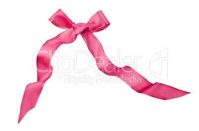 Pink satin bow isolated on white