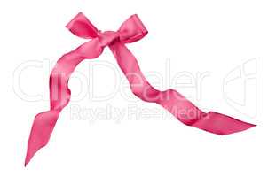 Pink satin bow isolated on white