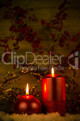 Two candles Christmas decoration