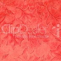 Red floral leather pattern