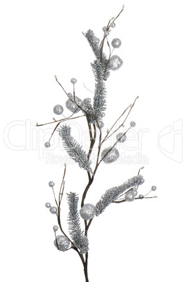 Christmas decorative silver leaves
