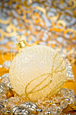 Golden christmas ball