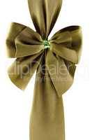Green gift ribbon bow