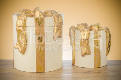Christmas decorative white gift boxes