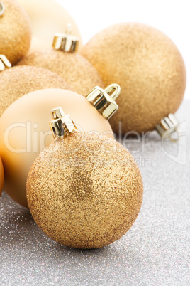 Golden christmas balls