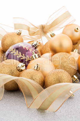 Golden christmas balls