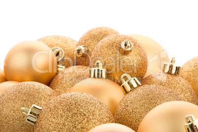 Golden christmas balls