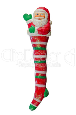 Santa's white and red stocking