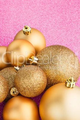 Golden christmas balls