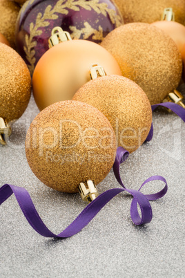 Golden christmas balls