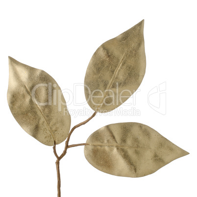 Christmas decorative golden leaves