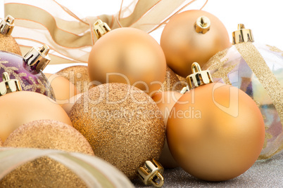 Golden christmas balls